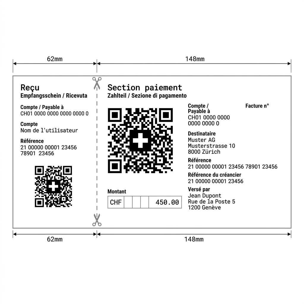 Aperçu du bulletin QR suisse